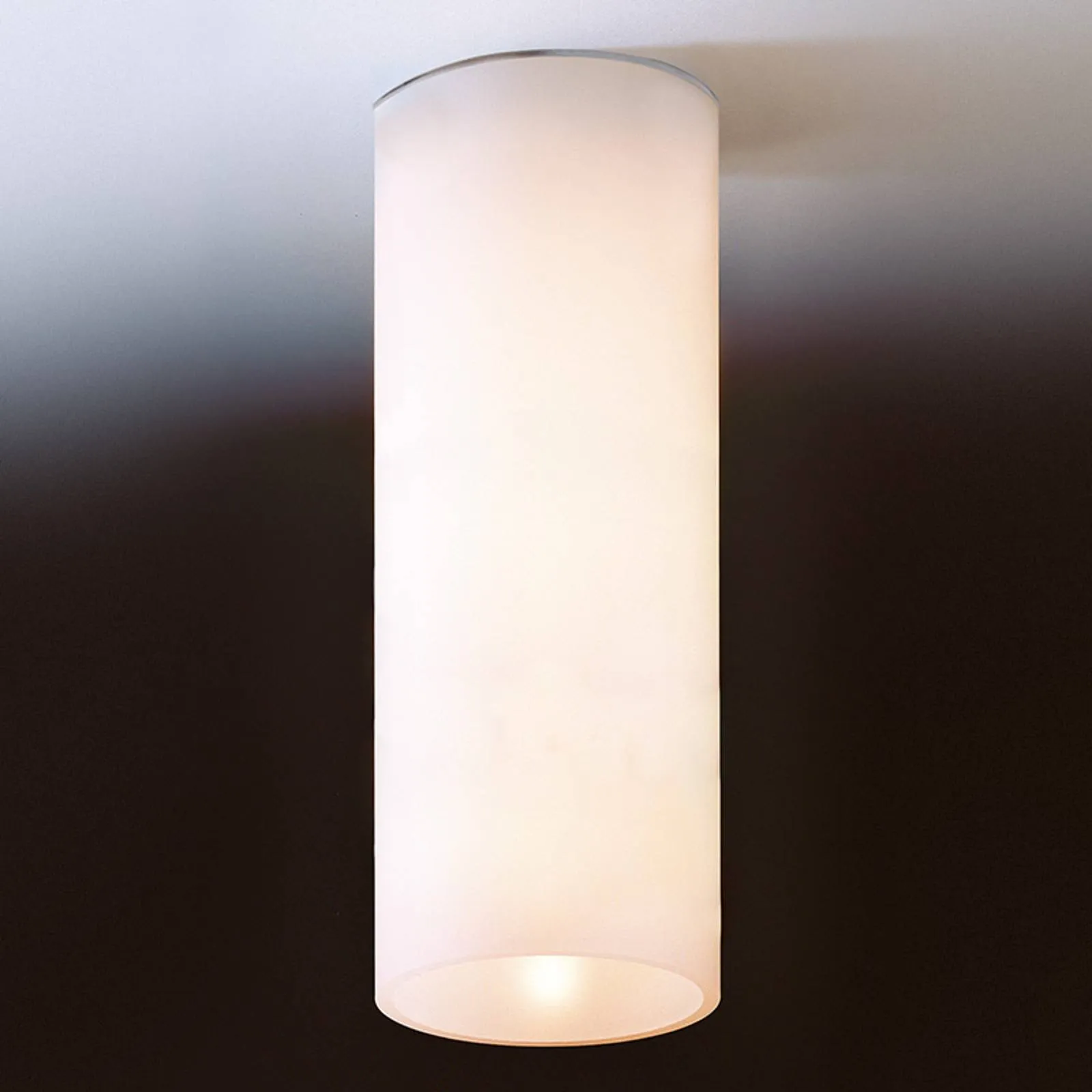 Simple ceiling light DELA made of white glass
