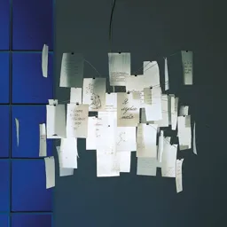 Hanging light Zettel’z 5 with slips of paper