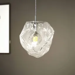 Lucande Valina hanging light made of glass, 1-bulb