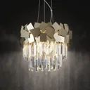 Lucande Miraia crystal hanging light, gold