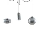 Lucande Zyli pendant light, three-bulb, smoky grey