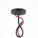 Lucande Jorna hanging light, one-bulb, red cable