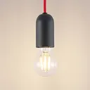 Lucande Jorna hanging light, one-bulb, red cable