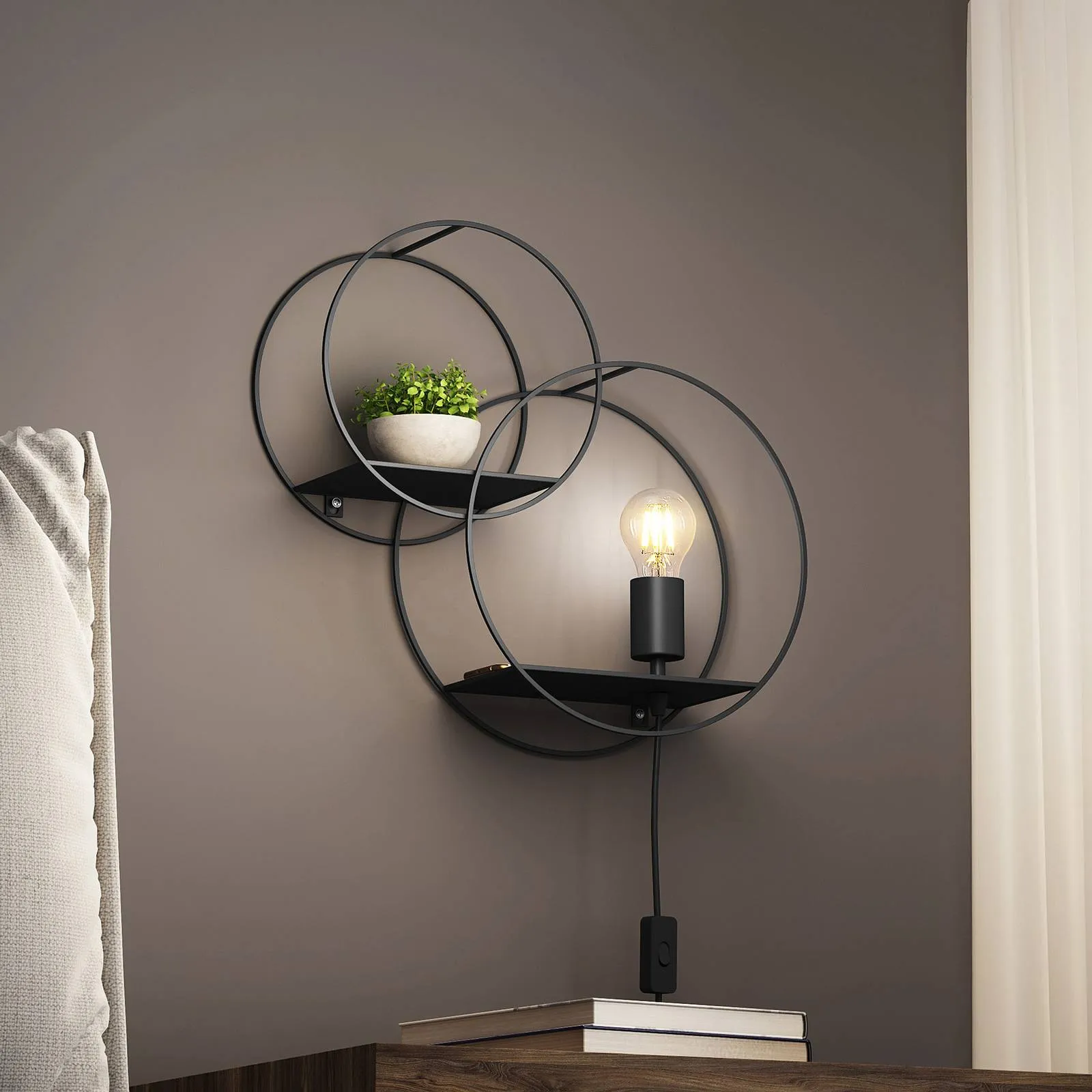 Lucande Andrik wall light, round