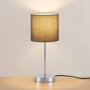 Lindby Leokadia table lamp, chrome and grey