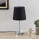 Lindby Leza table lamp chrome, lampshade black