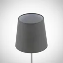 Lindby Leza table lamp chrome, lampshade grey