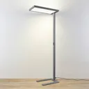 Somidia LED office floor lamp with dimmer, silver
