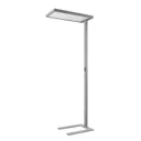 Somidia LED office floor lamp with dimmer, silver
