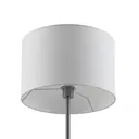 Lindby Aovan floor lamp with shelf and USB, nickel