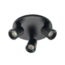 Arcchio Iavo downlight, round, 3-bulb, black