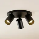 Arcchio Brinja downlight, round, 3-bulb, black