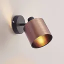 Lindby Joudy wall light, cylinder, dark bronze