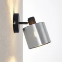 Lindby Joudy wall light cylinder brushed aluminium