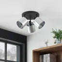 Lindby Joudy ceiling lamp 3-bulb brushed aluminium