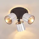 Lindby Joudy ceiling lamp 3-bulb brushed aluminium