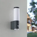 Lindby Okari outdoor wall light with sensor, 29 cm
