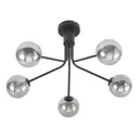 Lucande Wynona ceiling light 5-bulb black