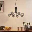Lucande Wynona pendant light, 7-bulb black