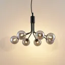 Lucande Wynona pendant light, 7-bulb black
