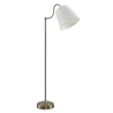 Lindby Christer floor lamp, brass, cream 150 cm