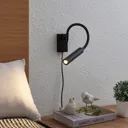 Lucande Anaella LED wall light, black, 47 cm