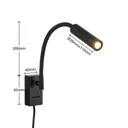 Lucande Anaella LED wall light, black, 47 cm