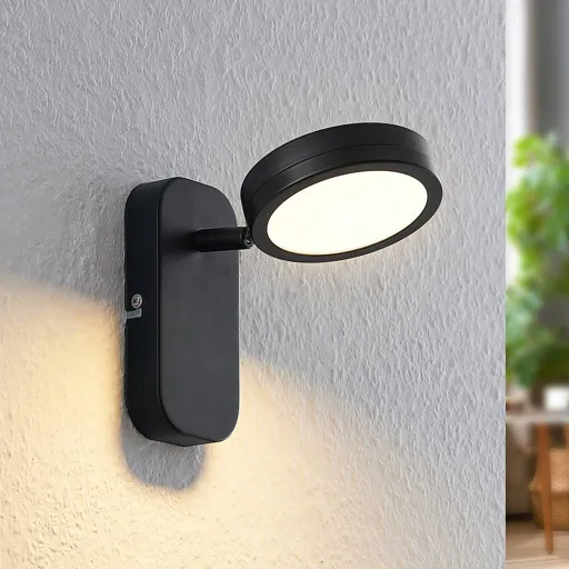 Lindby Vesim LED spotlight, black, one-bulb