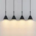 Lucande Phina hanging light in black, four-bulb