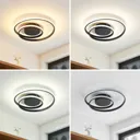 Lindby Emisua LED ceiling lamp CCT dimmable black