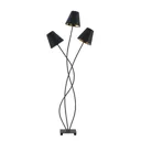 Lindby Komalie floor lamp, three-bulb, black