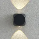 Lindby Esmani LED wall lamp angular 2-bulb, grey
