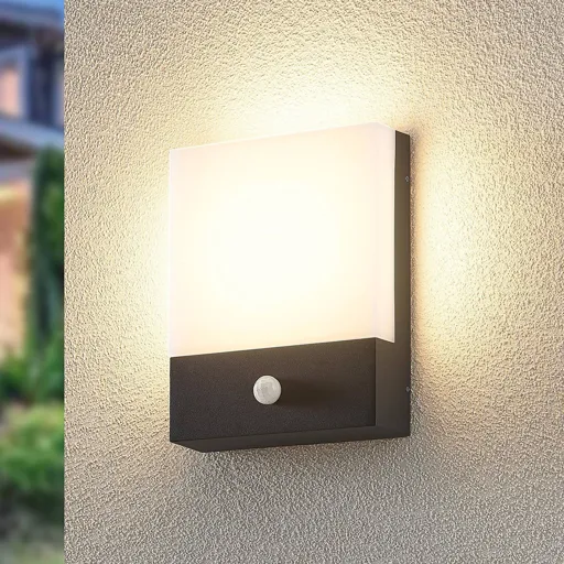 Lindby Vanira LED wall light for outdoors, sensor