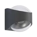 Lucande Almos LED outdoor wall light curved 2-bulb