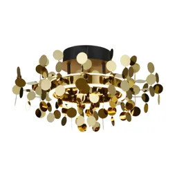 Lucande Glimmo LED ceiling light, black, brass