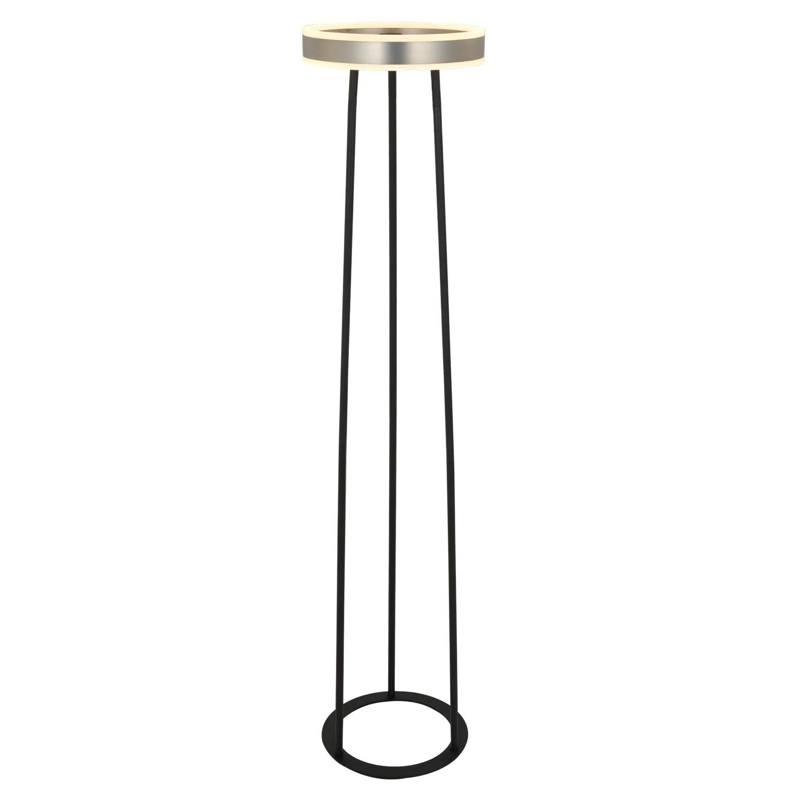 Lucande Seppe LED floor lamp, nickel