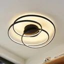 Lindby Kateryna LED ceiling light black Ø 60 cm