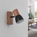 Lindby Tonja spotlight with wood, one-bulb
