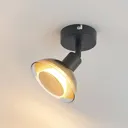 Lindby Erin LED wall spotlight black/gold adaptive