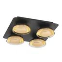 Lindby Erin ceiling lamp black/gold 4-bulb square