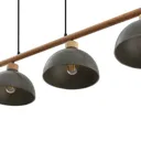 Lindby Tirzana hanging lamp, four-bulb, dark grey