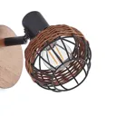 Lindby Nermina rattan spotlight, cage, one-bulb