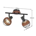 Lindby Nermina rattan spotlight, cage, two-bulb