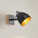 Lindby Colton wall spotlight black/gold, 1-bulb