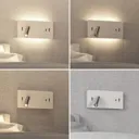 Lucande Kimo LED wall lamp angular white, USB slot