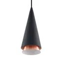 Lucande Naoh hanging light, one-bulb, black
