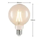 LED bulb E27 8 W 2,700 K G95 globe, filament clear