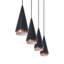 Lucande Naoh hanging light 4-bulb, black/copper