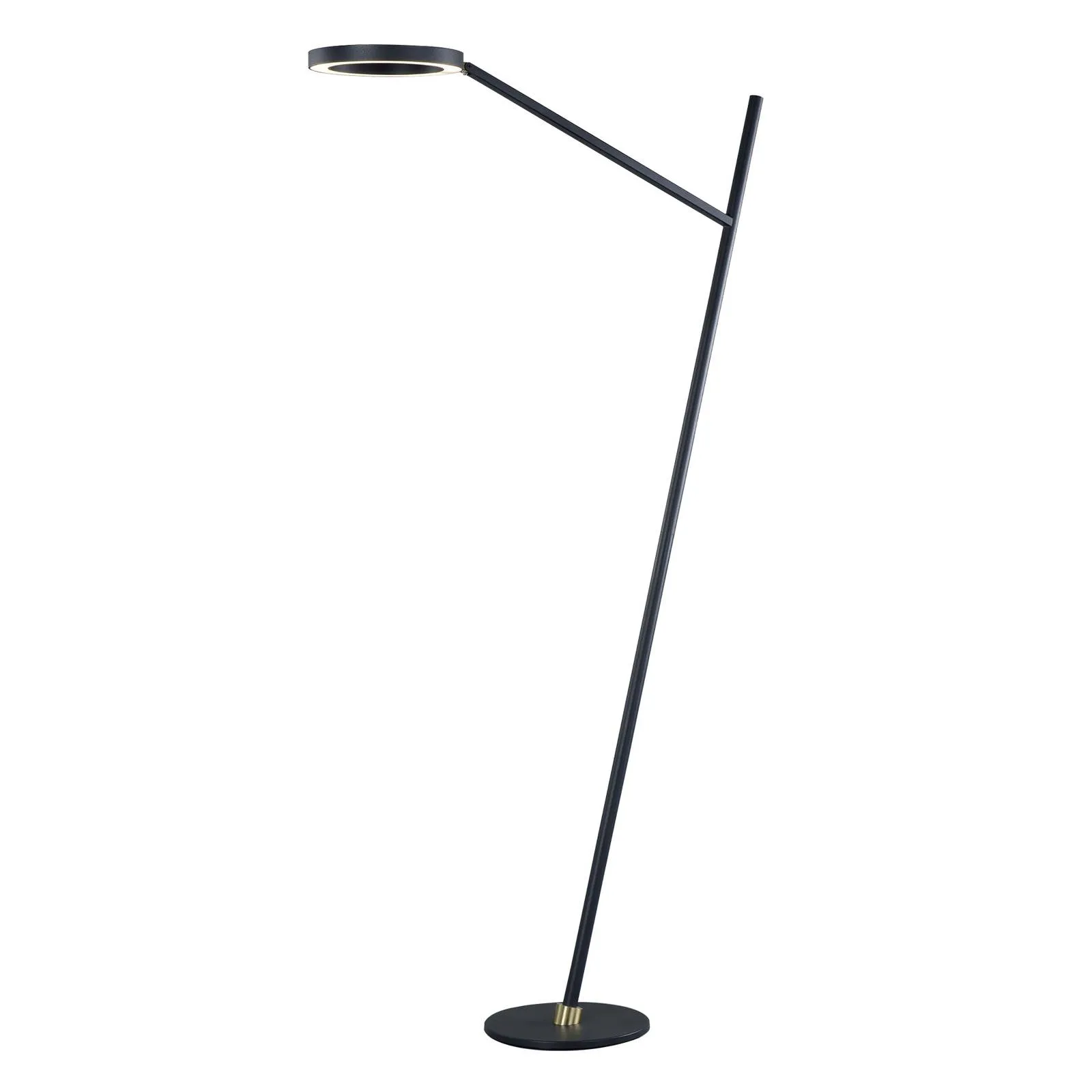 Lucande Nimbe LED floor lamp, black, dimmer