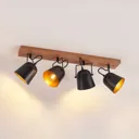 Lindby Adalin ceiling light, four-bulb, black